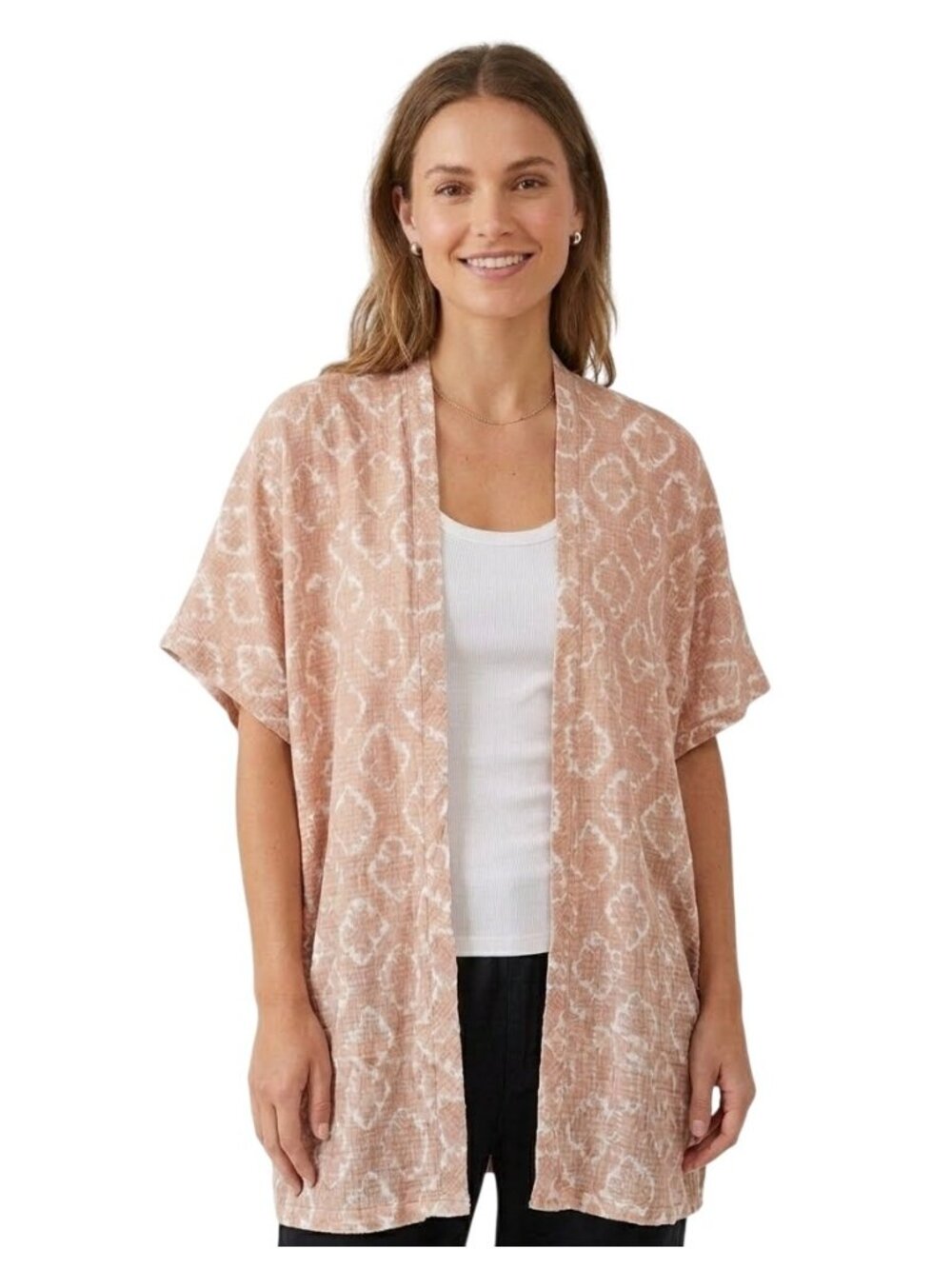 Grade & Gather Summer Days Kimono Small/Medium Open Front Neutral Bohemian NEW